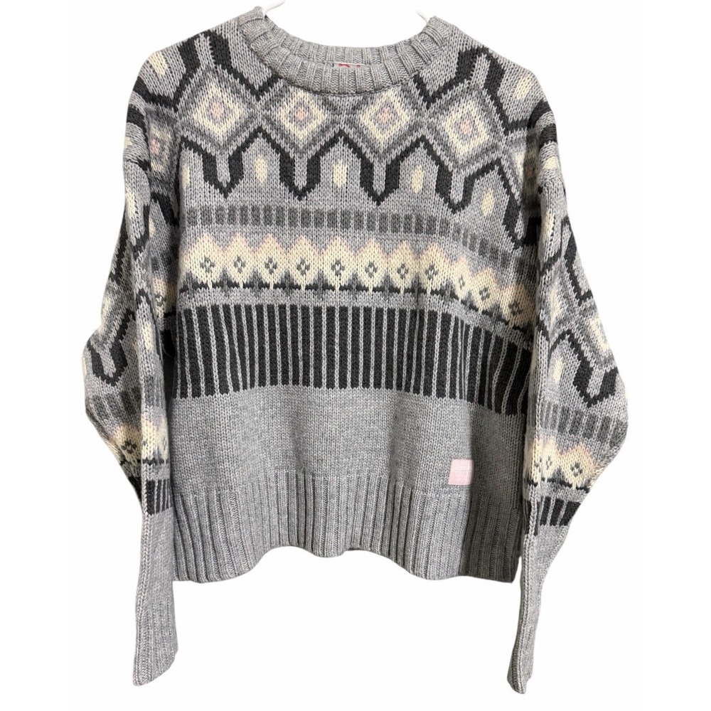 Kari Traa Molster Knit Pullover Sweater Grey Women's Size Large